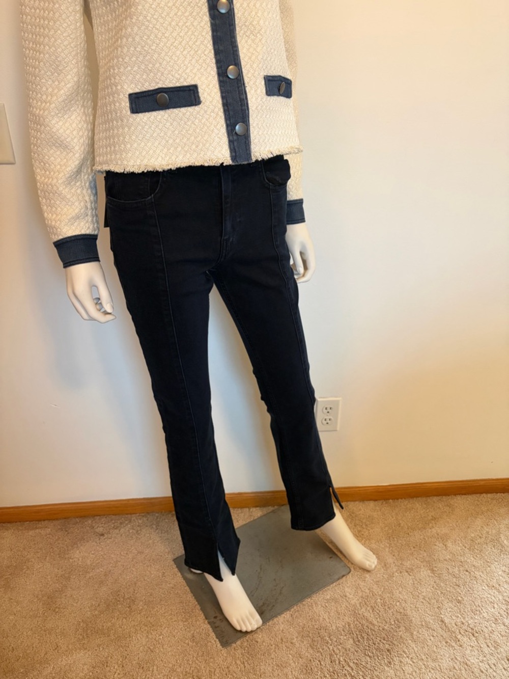 #Hudson Jeans Dark Navy Barbara Baby Boot Jeans with Front Slit. NWT - Picture 6 of 11